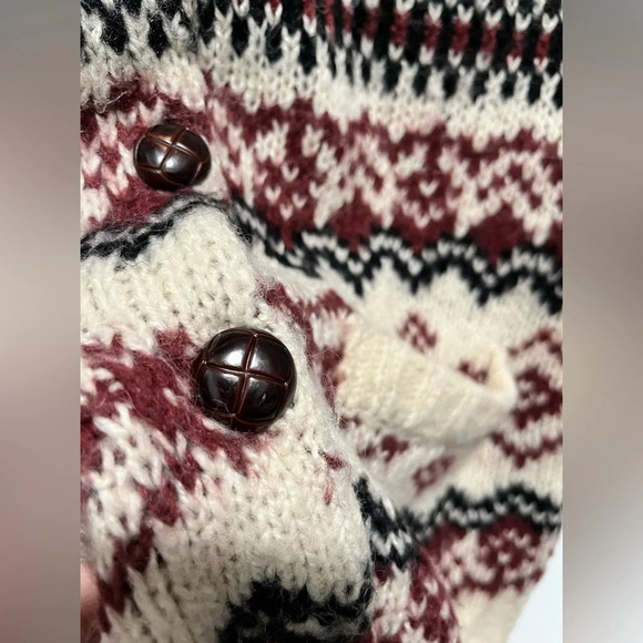 Heritage 1981 wool blend Knit cardigan Sweater with wooden buttons and pockets L - Picture 6 of 9